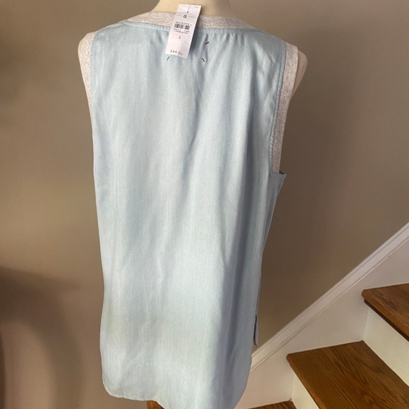 Loue & Grey Chambray Ribtrim Tencil Tank - Picture 7 of 8